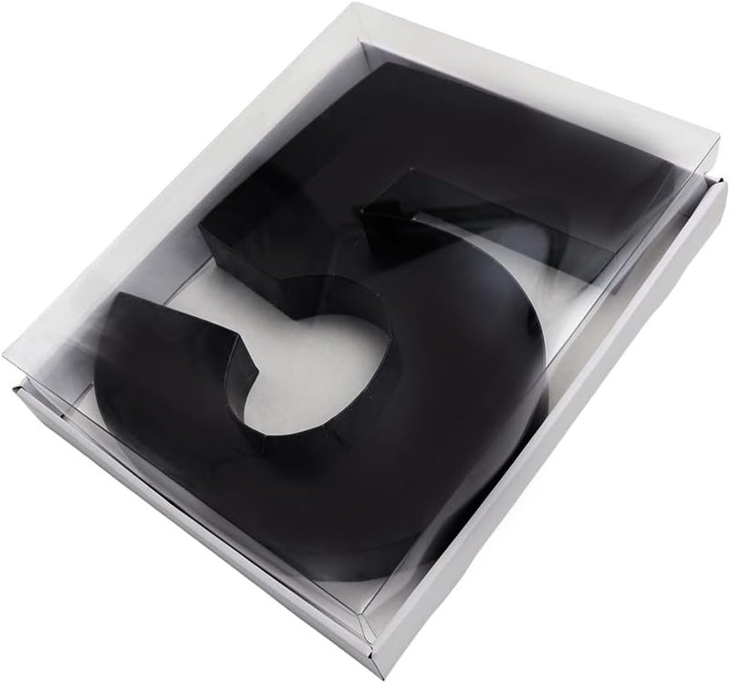 Kafucize 12.5inch Fillable Paper Mache Number Letter Cardboard Cutouts Charcuterie Board Food Sweet Cupcake Tray Party Decorative Box (Number 5, Black) - Image 2